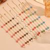 Four leaf clover stainless steel small flower double-sided shell pendant necklace
