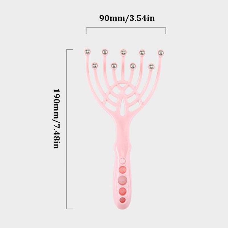 9 Claws Head Massger Streamlined Ball Body Relaxation Scalp Massage Roller For Hair Growth Hand Held Hair Stress Relief Aid