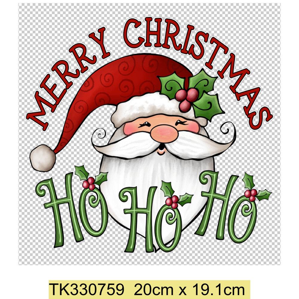 Iron On Christmas Snowmen Santa Claus Christmas Trees  Patch DIY Heat Transfer Tops Appliqued Vinyl Iron On Clothes Stickers