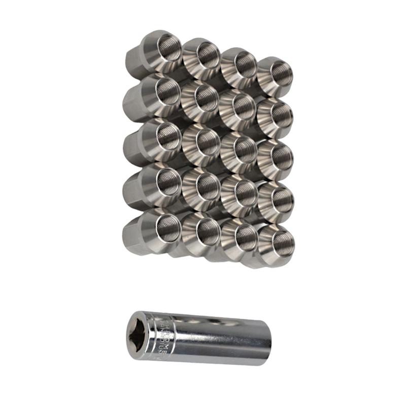 1 Set Stainless Steel Raceing Wheel Nuts M12*1.25 Stainless Steel Raceing Wheel Nuts Lug Nuts Hex Universal Car Accessories