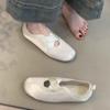 Soft Leather Version~ French Gentle Wind Flat Shoes Crossed Ballet Single Shoes Women's Round Head One Pedal Mary Jane Shoes
