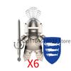 Medieval Castle Soldier Action Figures Building Block Empire Templars Lancer Warrior Militia Helmet Shield Sword Bow Toy Gifts