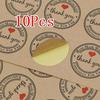 10pcs Kraft Paper Love Baking Seal Paste Packaging Labels Decorative StickersMinimalist and Beautiful Suitable for All Occasions