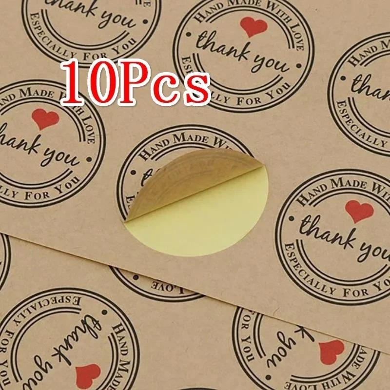 10pcs Kraft Paper Love Baking Seal Paste Packaging Labels Decorative StickersMinimalist and Beautiful Suitable for All Occasions