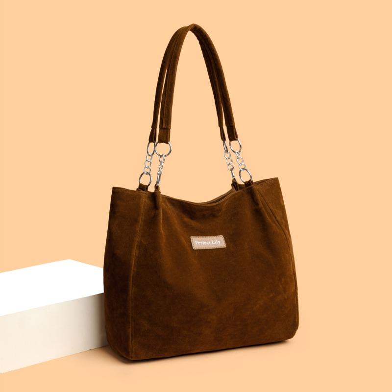 Zamszowa torba damska o dużej pojemności, nowa jesienno-zimowa, torba na ramię, retro, literacka i popularna torba tote