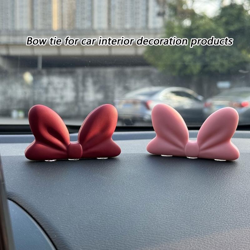 Center Console Bowknot Decoration Dashboard Mount Bowknot Ornament Gift for Women Girl Enhances Beauty Easy Installation