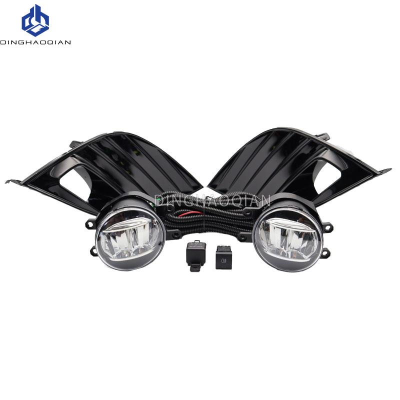 

1 комплект Противотуманные фары Фара для Toyota Camry 2018 2019 2020 Светодиодные противотуманные фары Комплект автомобильных противотуманных фар С жгутом проводов, лампочкой, переключателем 1set