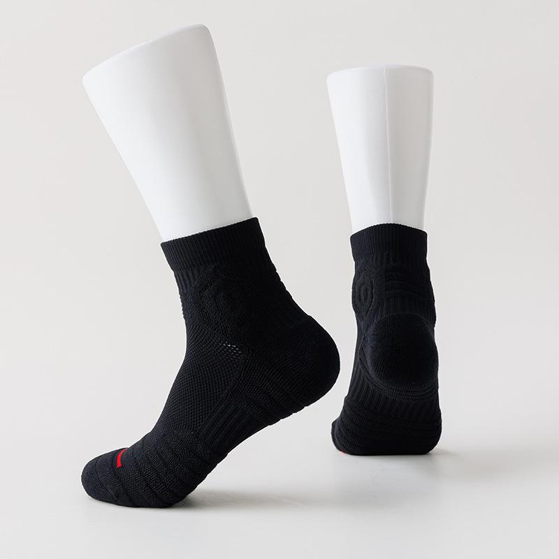 

Basketball Socks: Wear-resistant, Anti-slip, Breathable, Shock-absorbing, Thickened Loop, Deodorizing, Sweat-absorbing, Men s Sports Shorts 1 pair чорний