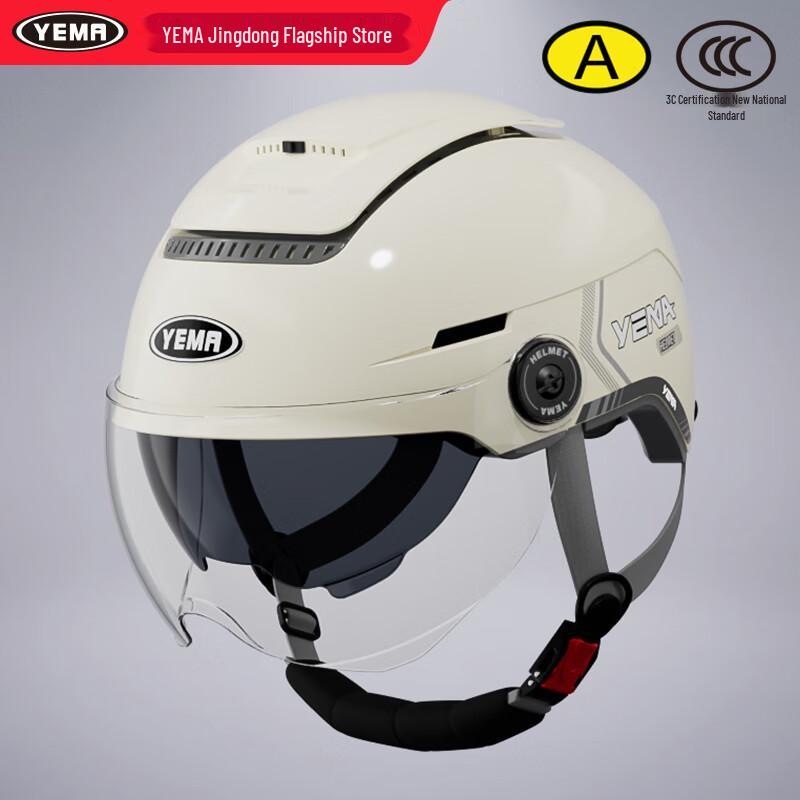 YEMA 370S Dual Visor All-Season Motorcycle & E-Bike Half Helmet