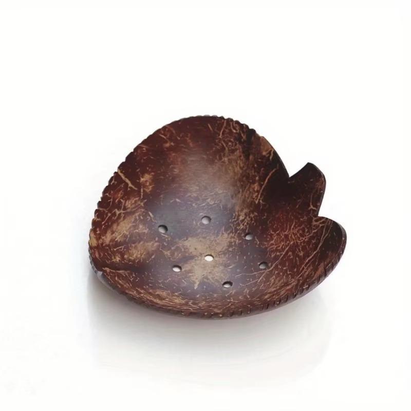 1PC Country Style Coconut Shell Bowl with Hole Soap Box Storage Bowl DIY Material Candy Dessert Bowl Coconut Tray Ornaments