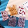 Elastic Handheld Shopping Bag Expansion Floral Paddy Bag Portable Foldable Stretch Bag  Snack