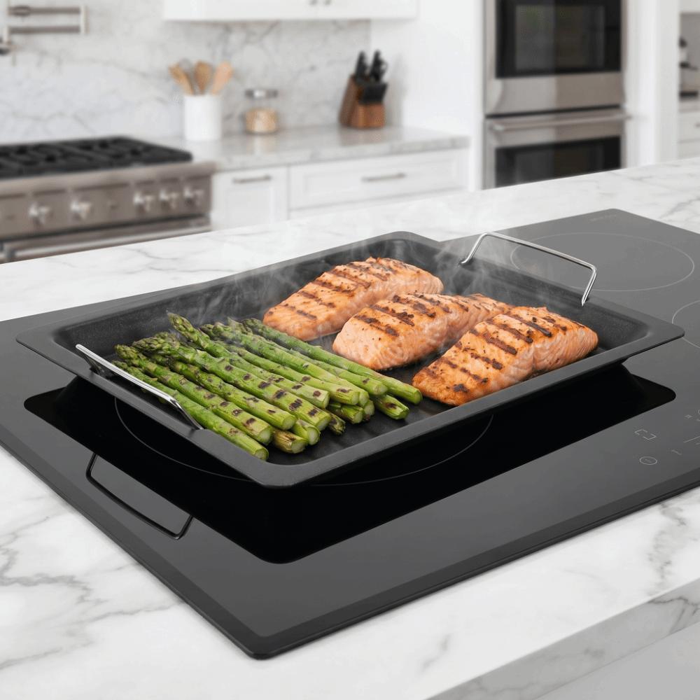 Schwarze Grillpfanne Antihaft-Grillpfanne Barbecue-Grillplatte Offene Flamme