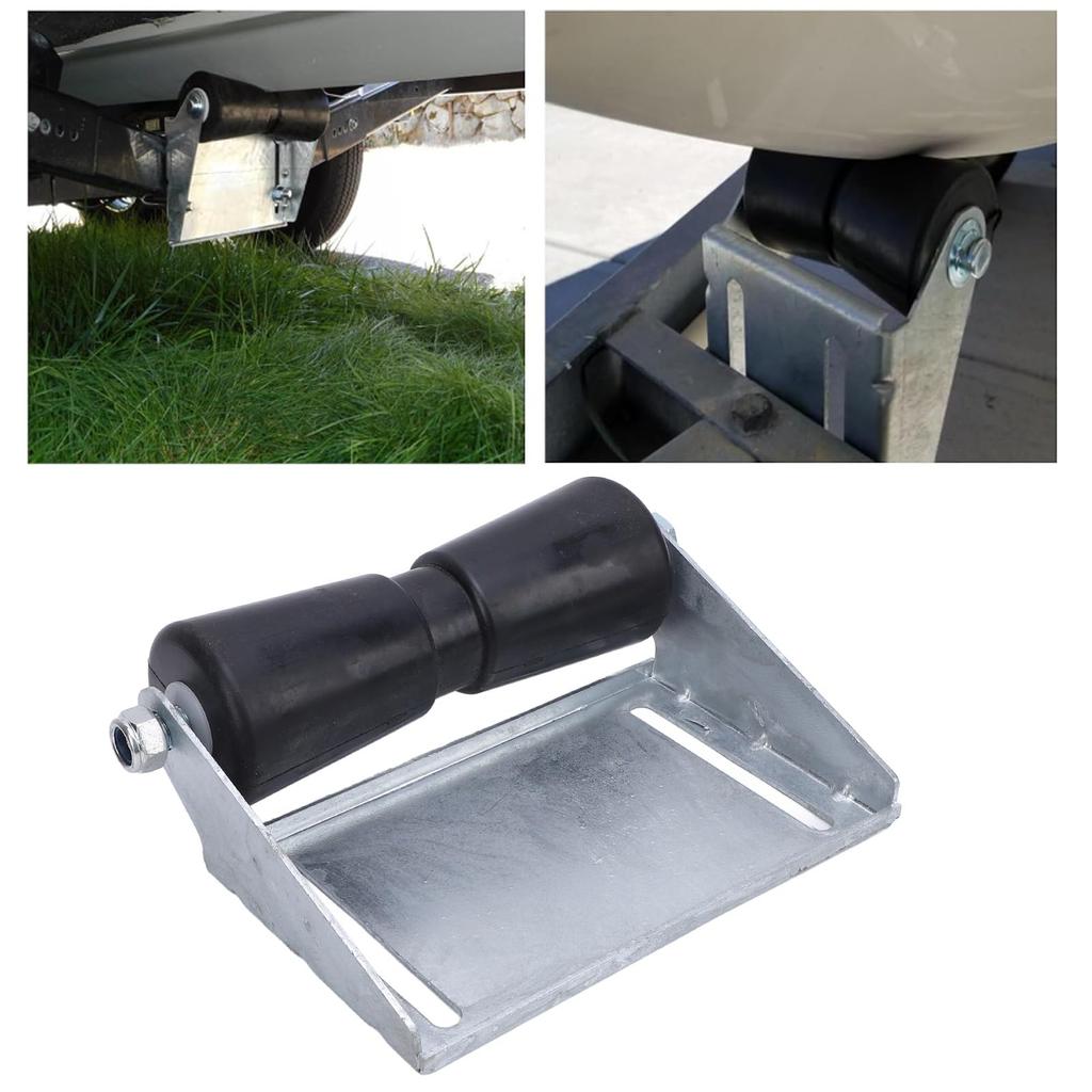 Keel Roller for Boat Trailers (with Bracket) High-Durability, Labor-Saving Design, Galvanized Steel and Rubber Keel Roller Assembly Kit, 8 Inch