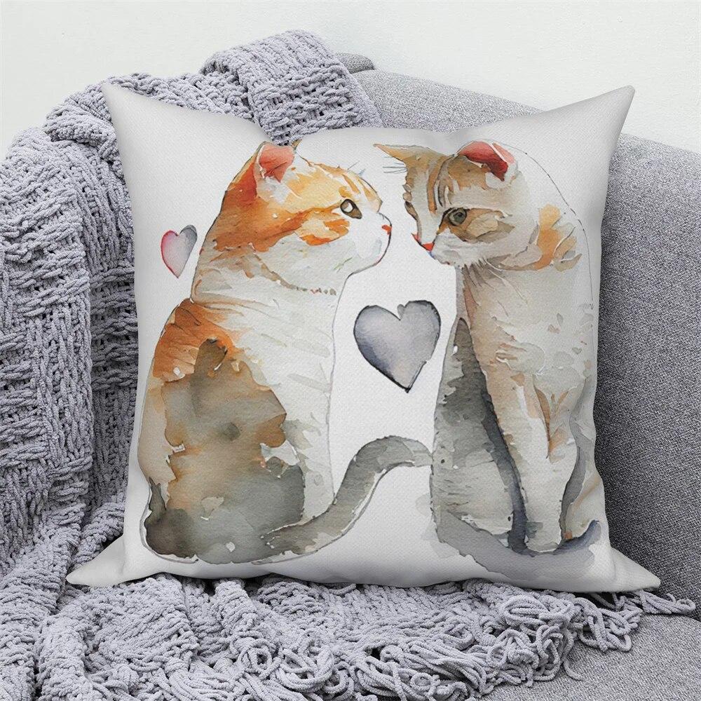Pig Cat Panda Rabbit Print Decorative Pillowcase  Sofa Car Living Room  Animal Cushion Cover