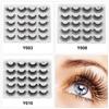 10Pairs 3D Long Faux Mink Fur Thick False Lash Eyelashes Extension Eye Makeup