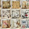 Retro Paris Tower Flower Oil Painting Shower Curtain Elegant Fabric Waterproof Bathroom Decor Screens Bath Curtains With 12 Hook