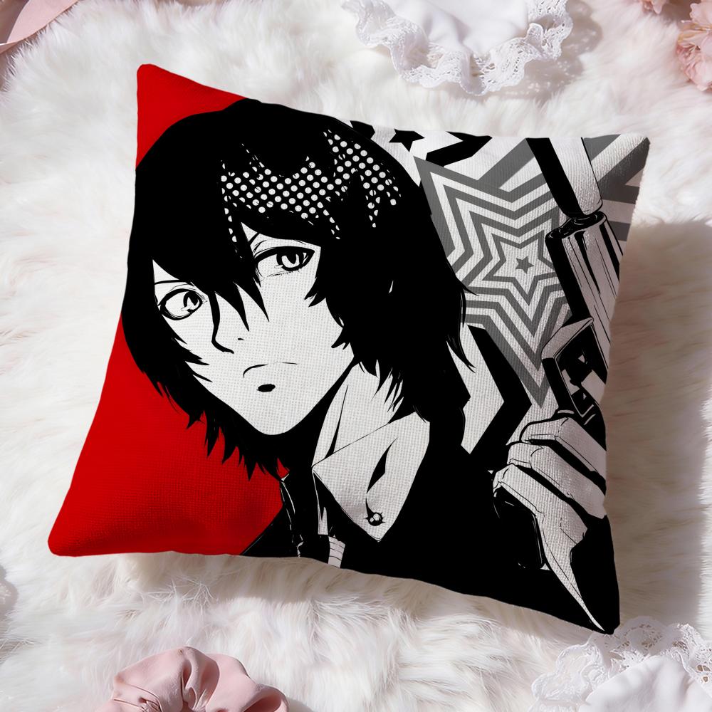 Game p-Persona 5 Cushion Cover Premium Comfort Reversible Pillow Cove -Two In One Design for Any Room & Car Interior