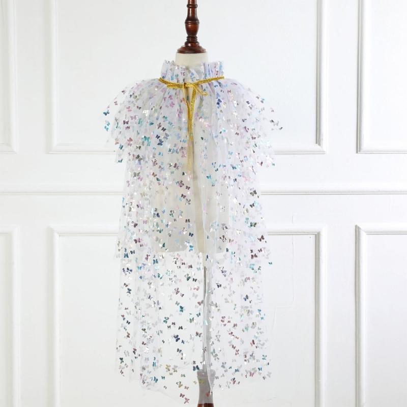 Princess Cape, Colorful Princess Cloak Girls Glittering Princess Dress Up Cape