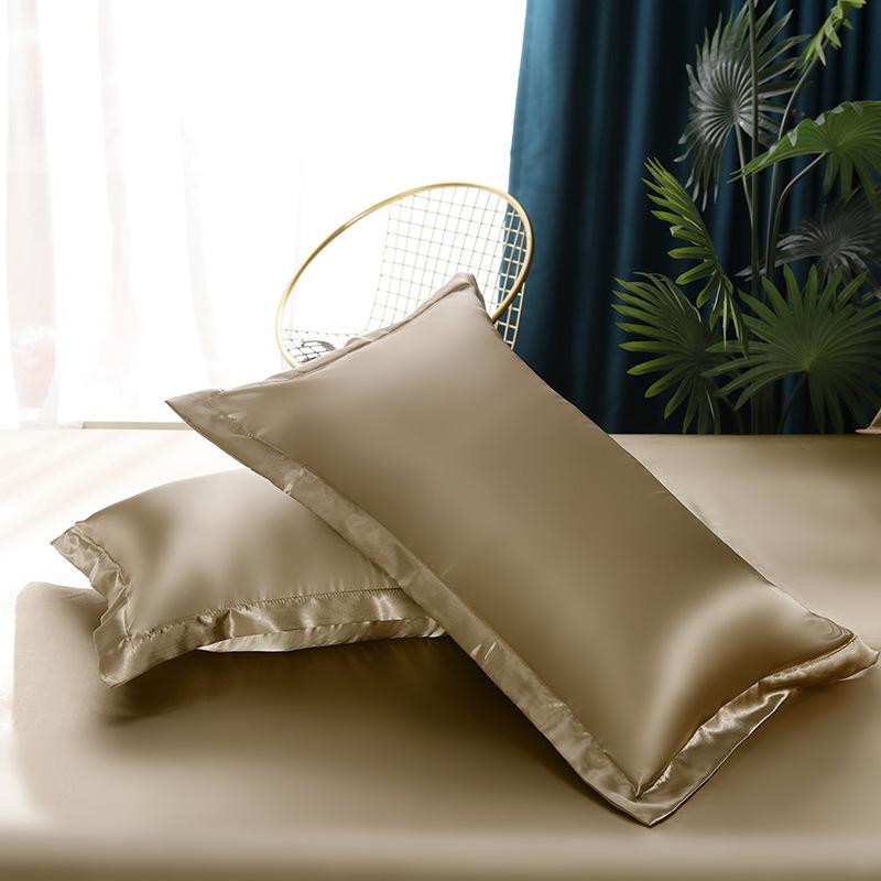 Eis-Seide Kissenbezug Einfarbig Schlicht Mode Waschbar 48*74cm 1/2 Stück Universeller Kissenbezug Bettwäsche Luxus Atmungsaktiv Bequem