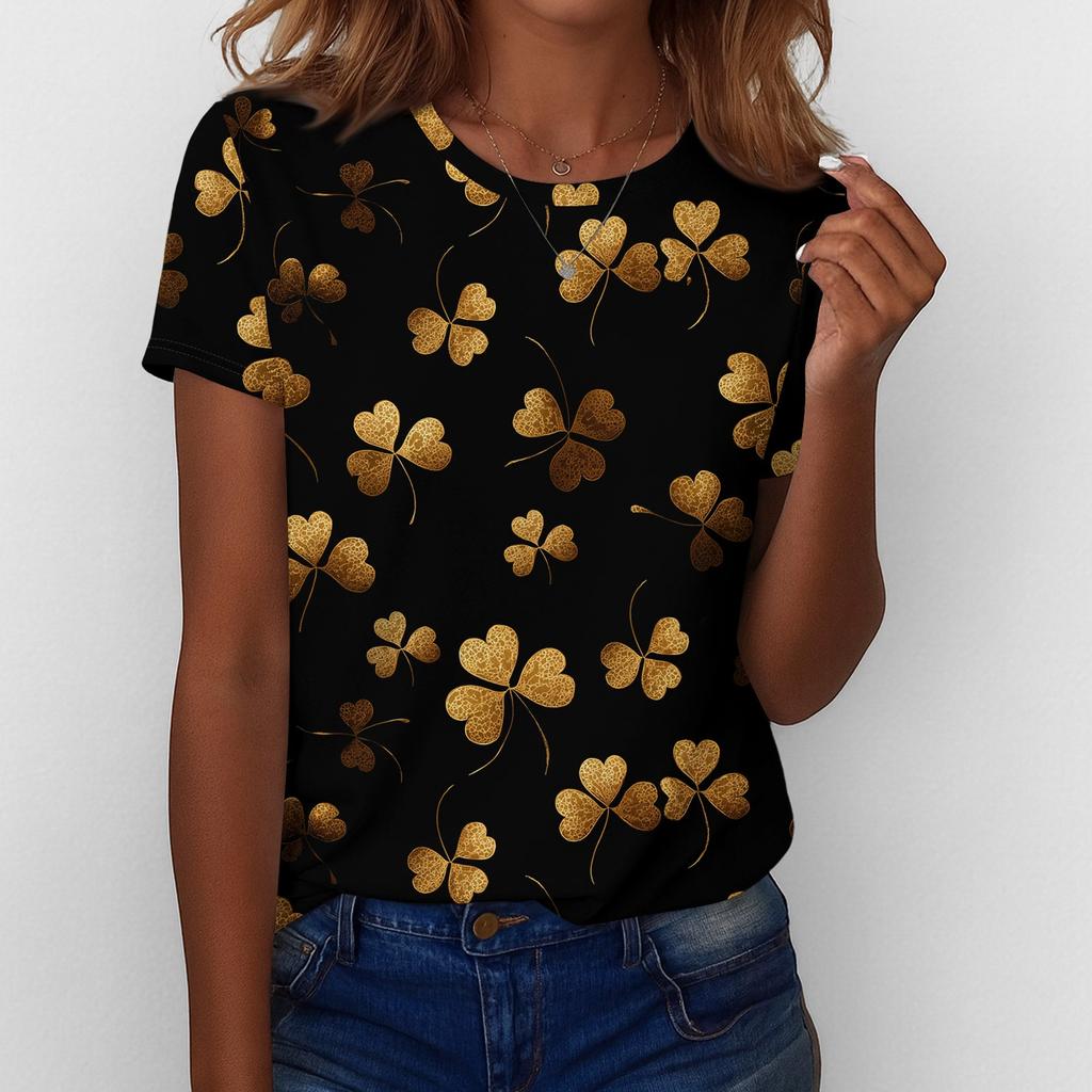 Women's T Shirt Tee Print Short Sleeve Daily Weekend Fashion Basic Regular Top  St. Patrick's Day