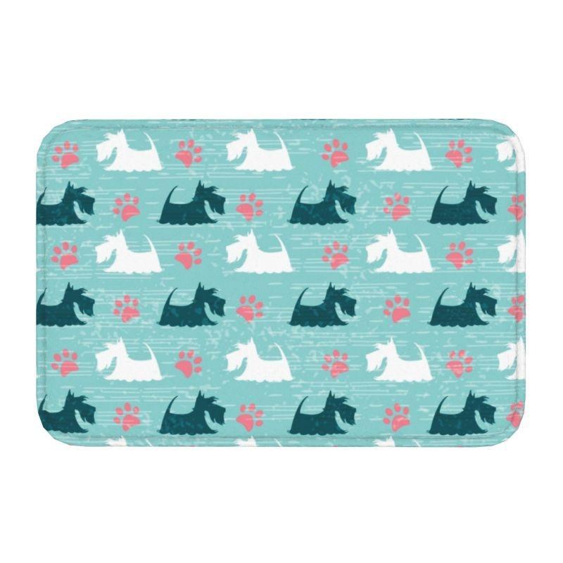 Cute Scottish Terrier Front Door Floor Entrance Mats Indoor Scottie Dog Bath Kitchen Doormat Toilet Carpet Rug Home Decoration