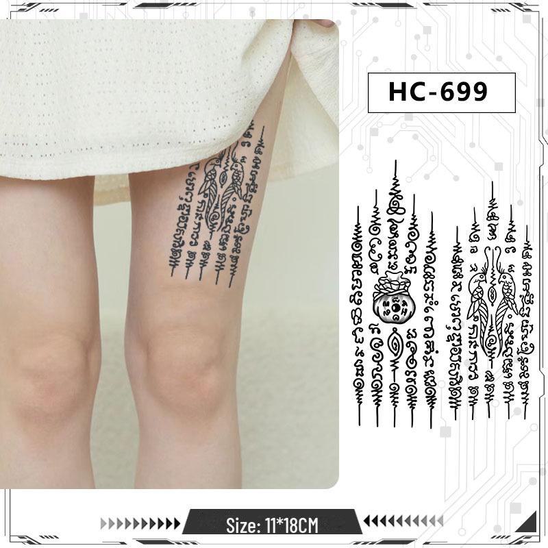 Thai bibel halvarm tatoveringsklistremerker: 14 stiler, vanntett og langvarig urtebasert design for menn.