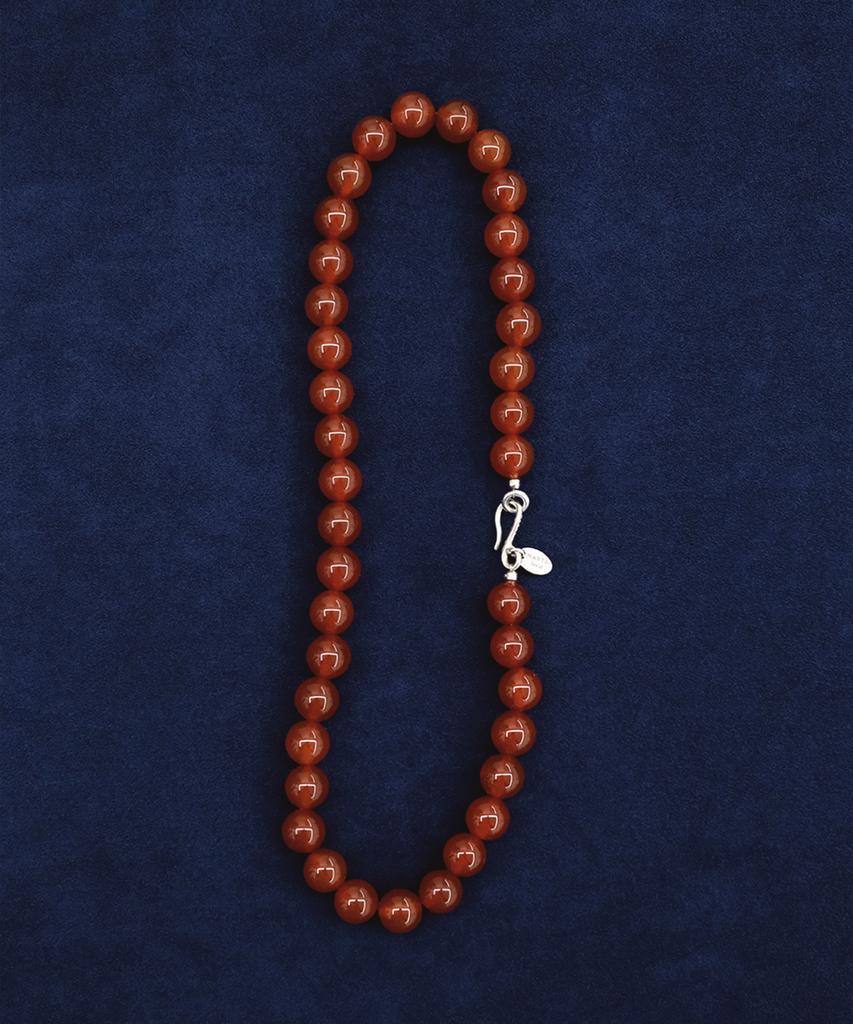 Marta 925 Silver. Carnelian Necklace (10Mm)