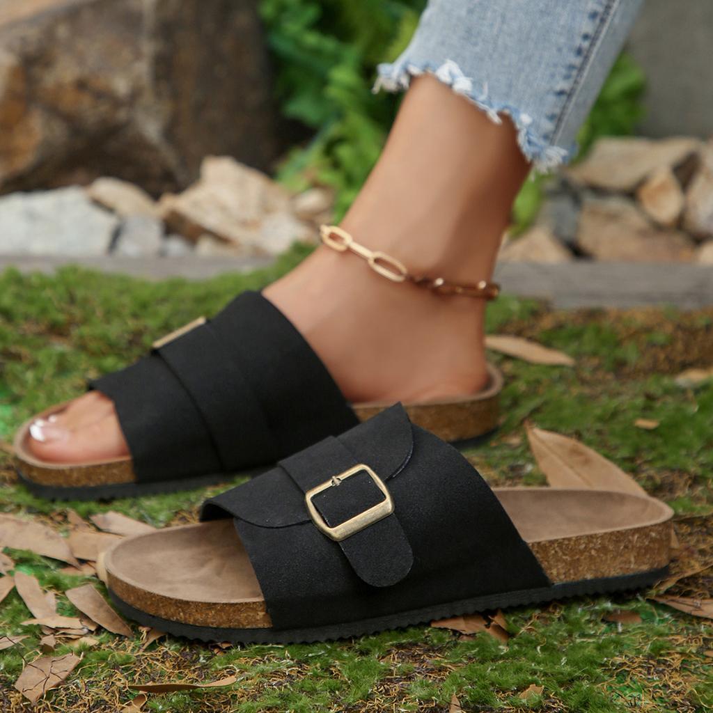 Fashion Women Slippers Summer Non Slip Buckle Slippers Woman Big Size Outdoor Comfortable Sandals Lightweight Flat Shoes Slides Women