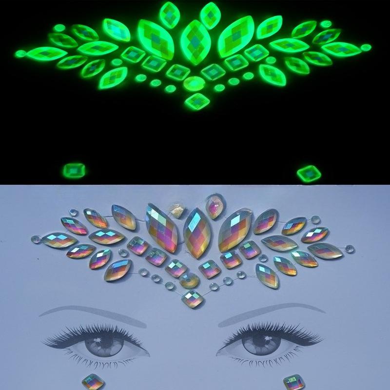 Crystal Tattoo Sticker Glitter Eyeliner Eyebrow Makeup Face Eyes Diamond Temporary Tattoo Rock Rhinestone 3D Eyeliner Stickers