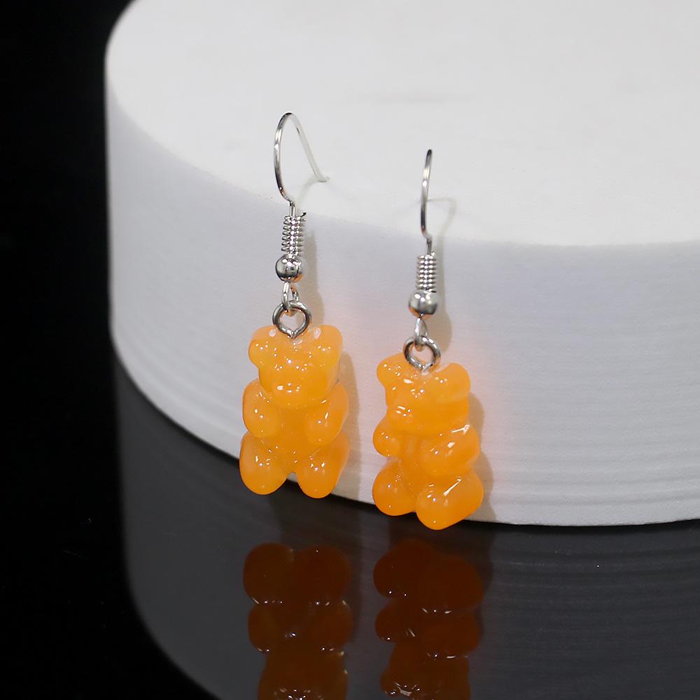 

Комплект прозрачных ожерелий с медведем: Подвеска из смолы цвета конфет с рисунком для женщин