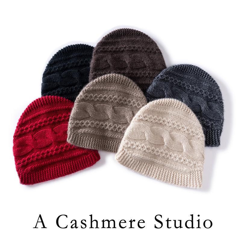 Customized Cashmere Wool Blended Duck Tongue Cashmere Cap Thickened Warm Knitted Cashmere Men's and Women's Hats