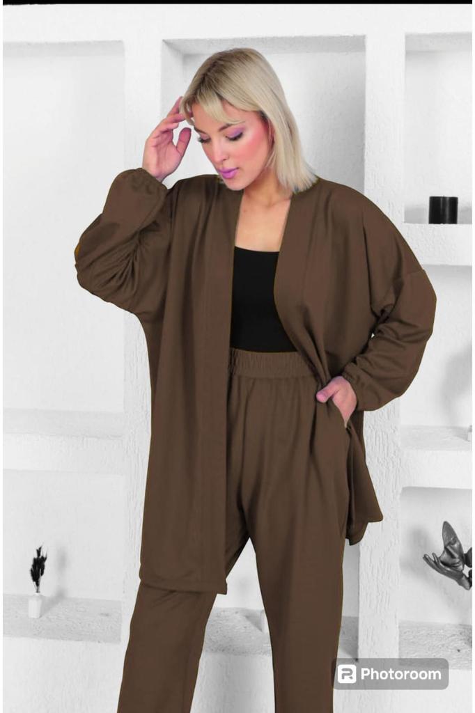 Stil Femei Mari Marime Sub-Super Echipă Costum Plus Marime Crep Cu Jachetă Și Pantaloni