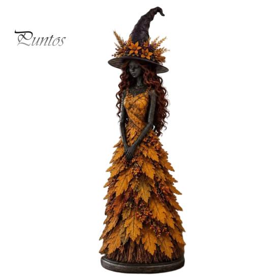 Einzigartige Hexen-Ornamente für Zuhause, Herbst-Figur, Halloween-Statue, Herbst-Tischdekoration, Regaldekoration, Saisonale Themen-Geschenke, Kaminsims, Kamin, Mehrstöckig S C black