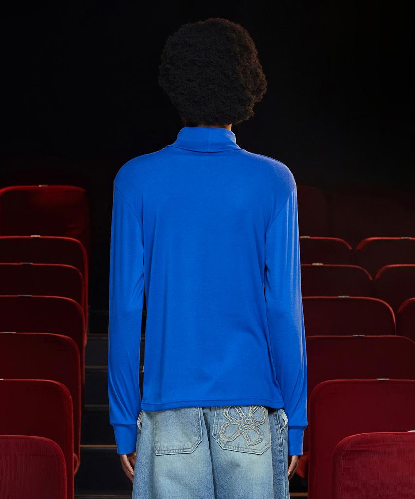 UNALLOYED Turtleneck Knit T-Shirt / Blue
