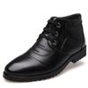 100% Genuine Leather Shoes Men Winter Boots Warm Plush for Cold Winter Mens Ankle Boots Cow Leather Male Footwear Black 899