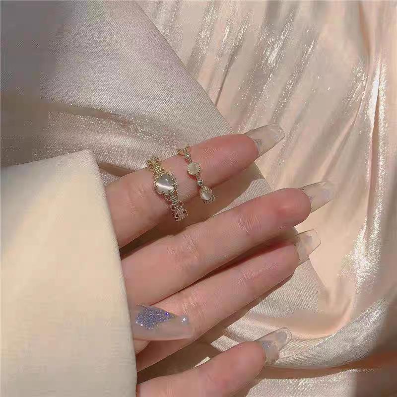 Exquisite Ethereal Cat s Eye Adjustable Ring – Light Luxury Women s Niche Design Single Cat s Eye Stone Ring