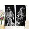 Black Male Female Lion Pattern Printed Curtains Bedroom Living Room Home Decoration Curtain For Great Made Of Polyester