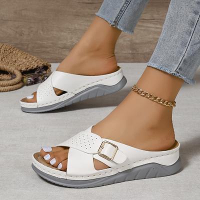 Sandali con Zeppa Piattaforma da Donna Estate Nuovi Pantofole con Suola Spessa Sandali da Spiaggia da Donna con Cinturino Incrociato Comfort Morbidi Antiscivolo Infradito