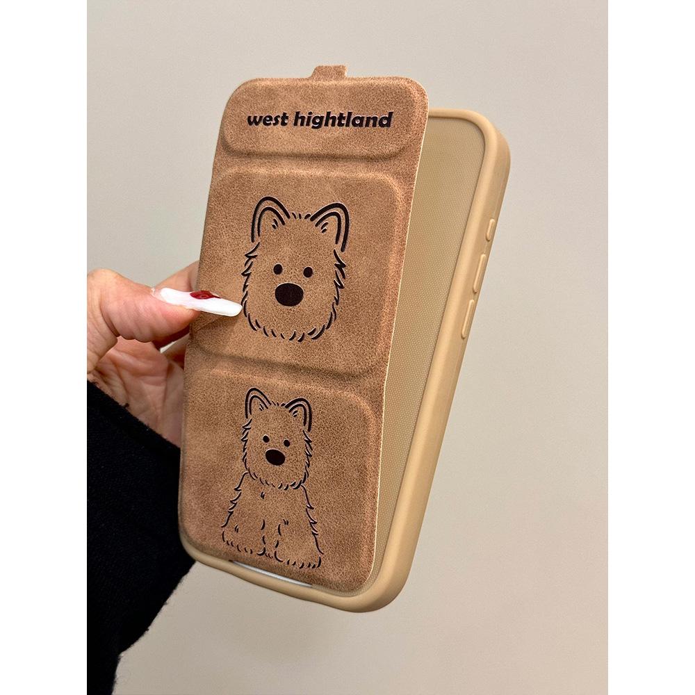

West Highland Dog подходит для iPhone15promax чехол для мобильного телефона Apple 16 магнитный складной кронштейн 14 iPhone 11