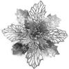 5pcs/lot Christmas Poinsettia Glitter Flowers with Clips Christmas Tree Ornaments Decor for Home Decor New Year Xmas Gifts