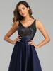 Ever-Pretty Women's V-Neck A-line High-Low Hem Backless Sparkly Prom Dress Plus Size Evening Dresses
