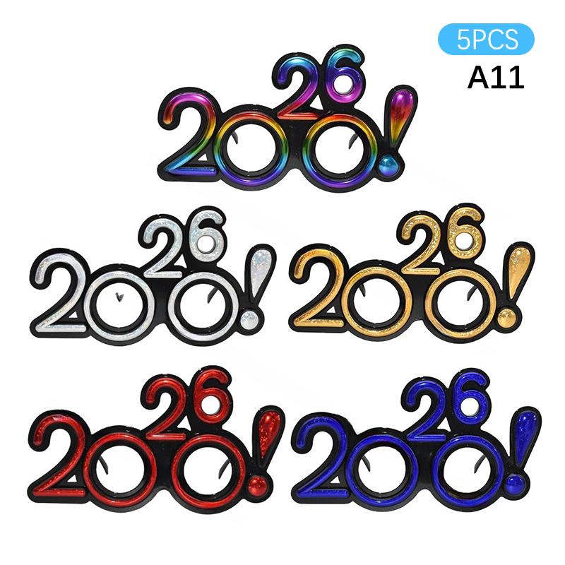 2026 Číslo Brýle Šťastný Rok Brýle Diamantové Třpytivé Sluneční brýle Cosplay Rekvizita Vánoční Párty Dekorace Zábavné Brýle