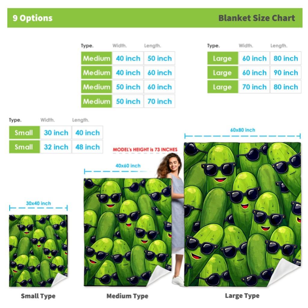 versatile blanket in the shape of glasses with a cucumber pattern, suitable for all seasons and applicable to office designs