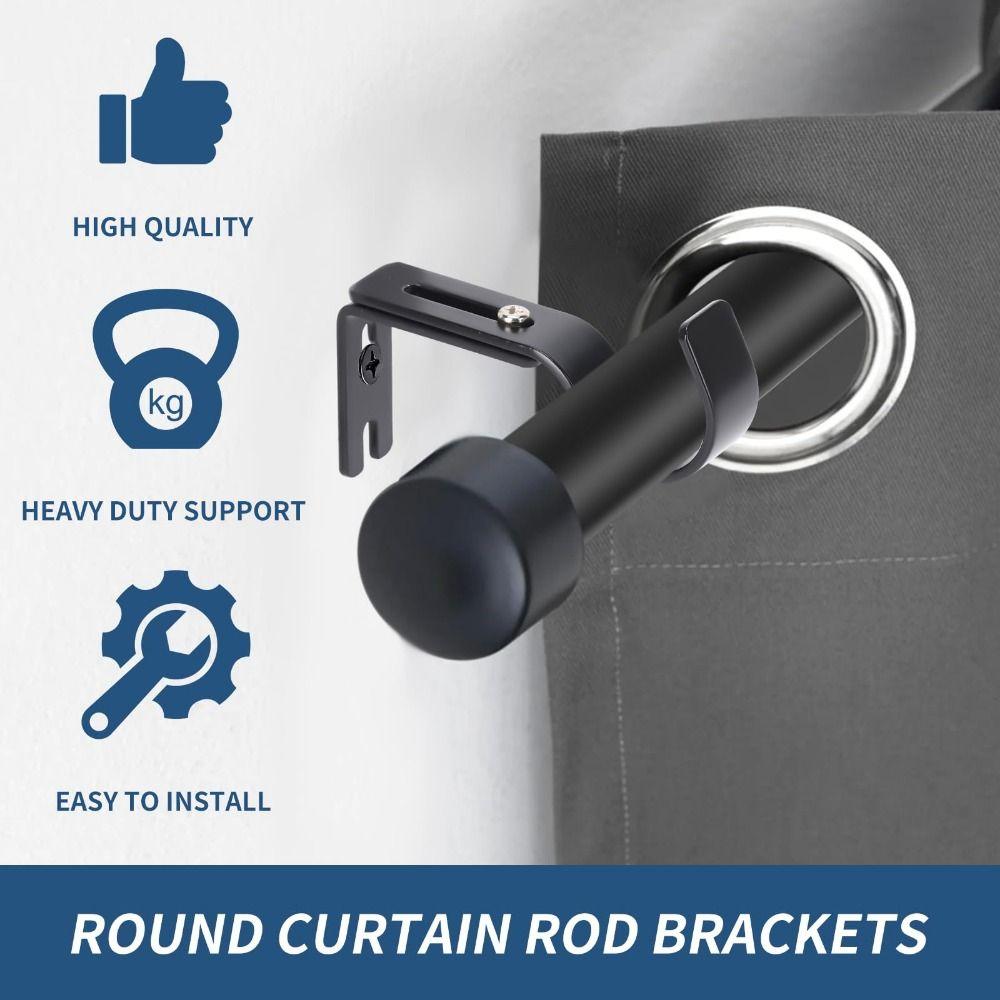 Universal Curtain Rod Hook Metal Construction Roman Pole Bracket Hanging Hook  Bedroom Use