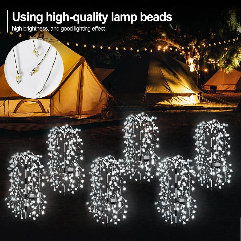 1 Pack Solar Firework Light Outdoor Waterproof Willow Tree Firework Lights LED Garden Decoration Lawn Holiday String Fairy Light