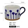 450ml Large Capacity Coffee Mug Vintage Breakfast Milk Oatmeal Coffee Ceramic Mug Coffee Cup with Handle