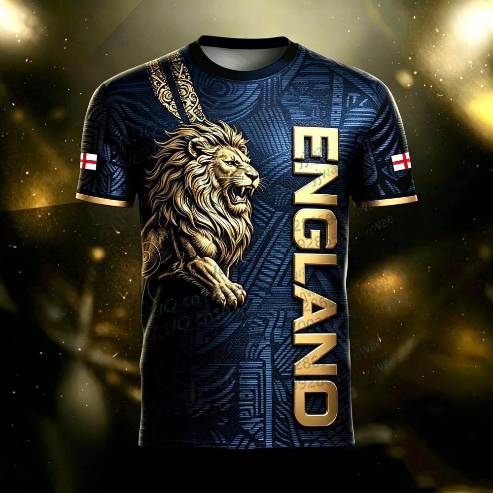 Summer Men's Women's England Game Day Outfit Short Sleeve T-shirt Tops Soccer Fans Soccer Jersey Fans T-shirt Tee
