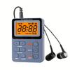 Mini Portable AM FM Pocket Radio Equipped Stereo Earphones Auto Preset Stations Key Lock & Sleep Timer Battery Operated for Running Camping Outdoor
