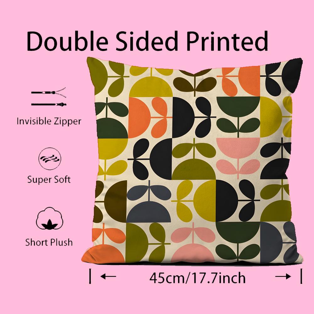 Aesthetic Art O-Orla Kiely Flower Stem Pillow Case Anti-dustmite Pillowcase Invisible Zipper Silky Short Plush Sofa Cushion Cove