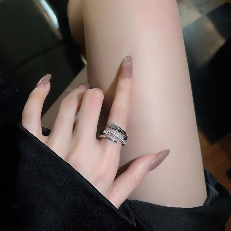 Two-Piece Set Of Light Luxury Niche Design Sense Opening High-End Sense Ring Women'S Fashion Personality Exquisite Index Finger Ring
